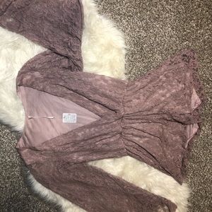 Free people lace mauve romper